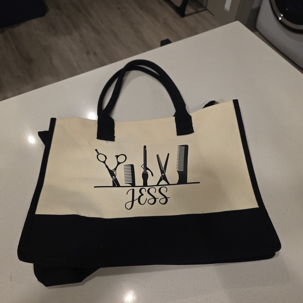 Jess Black and Cream Tote Bag